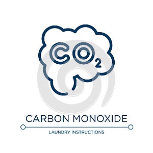 Carbon monoxide icon. Linear vector illustration from safety collection. Outline carbon monoxide icon vector. Thin line symbol for
