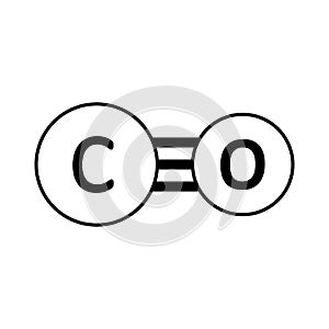 Carbon monoxide molecule icon