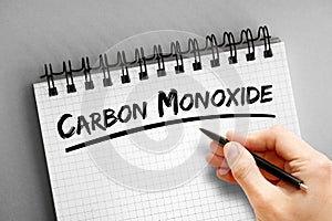Carbon Monoxide text, concept background