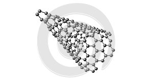 Carbon nanocone molecular structure isolated on white