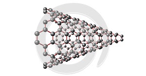 Carbon nanocone molecular structure on white