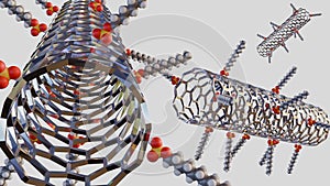 A carbon nanotube conjugated with Sodium Dodecyl Sulfate molecules photo