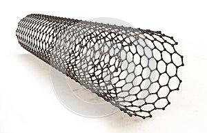 Carbon nanotube, 3D illustration photo