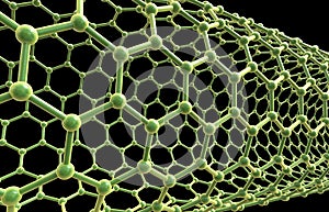Carbon nanotube, 3D illustration photo