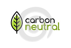 Carbon neutral icon logo. CO2 energy monoxide carbon ecology background label concept. photo