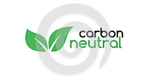 Carbon neutral icon logo. CO2 energy monoxide carbon ecology background label concept.