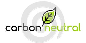 Carbon neutral icon logo. CO2 energy monoxide carbon ecology background label concept.