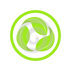 Carbon neutral icon logo, recycling, ecology label