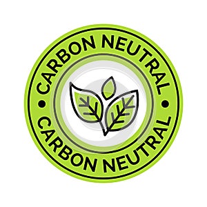 Carbon neutral icon stamp. CO2 energy monoxide carbon ecology background label concept