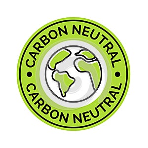 Carbon neutral icon stamp. CO2 energy monoxide carbon ecology background label concept