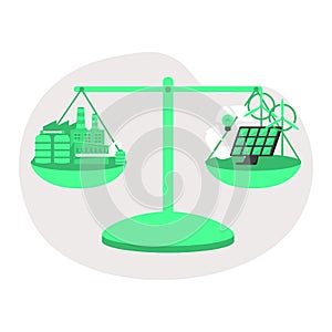 Carbon offset compensation to reduce CO2 greenhouse gases outline diagram. Emissions from factories