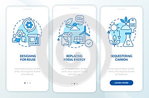 Carbon removal strategies blue onboarding mobile app screen