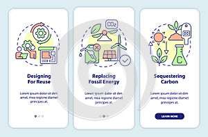 Carbon removal strategies onboarding mobile app screen