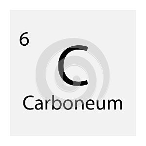 Carbon symbol. Design element. Chemical element. Vector illustration. stock image.