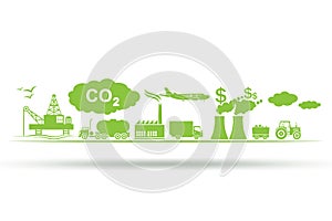 Carbon tax concept with industrial plant