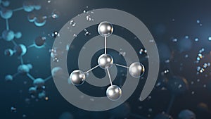 carbon tetrachloride molecular structure, 3d model molecule, tetrachloromethane, structural chemical formula view from a