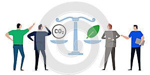 carbon trading offset compensation balancing of co2 gas emission pollution with reforestation neutralize photo