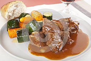 Carbonade of Beef Stew Carrots Courgettes photo