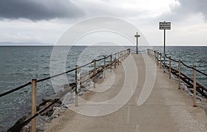 Carbonaia beach pier, Gulf of Follonica, Italy