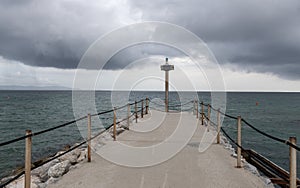 Carbonaia beach pier, Gulf of Follonica, Italy