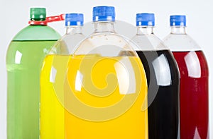 Carbonated drinks in plastic bottles