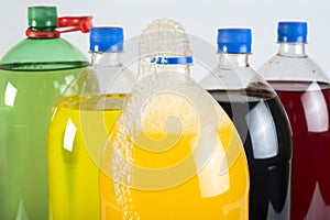 Carbonated drinks in plastic bottles