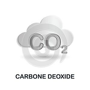 Carbone Deoxide icon. 3d illustration from climate change collection. Creative Carbone Deoxide 3d icon for web design