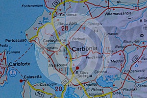 Carbonia, Italy, on a road m