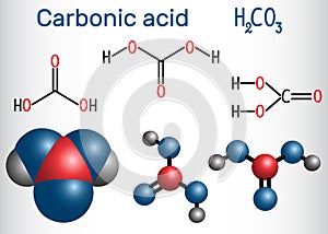 Carbonic acid H2CO3 molecule . It is also solution of carbon photo