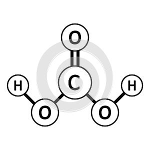Carbonic acid molecule icon