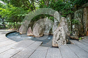 Carbonic acid spring source, Tanasangen Park in Arima Onsen photo