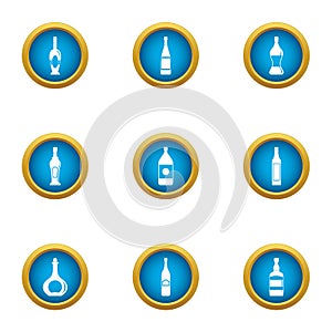 Carboy icons set, flat style