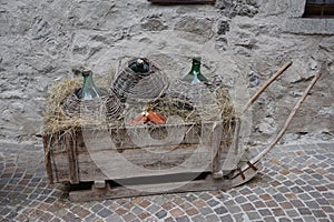 Carboy in old town village Rango Trentino, selection one of the most beautiful village in italy. photo