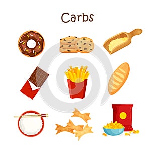 Carbs vector food icon in a trendy flat style.