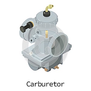 Carburetor icon, isometric 3d style photo