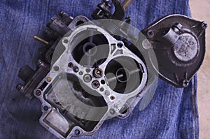 Carburetor of the internal combustion engine of a VAZ 2106. Automobile parts and spare parts photo