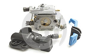 Carburetor for two stroke engine and oil pump photo
