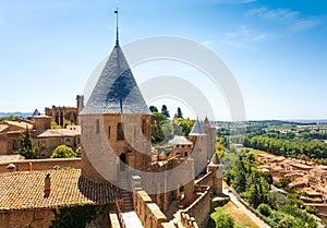 Carcassonne castle and Saint Nazarius basilica