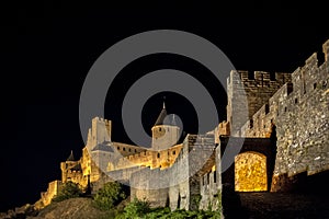 Carcassonne - a fortified French town in the Aude department, Region of Languedoc-Roussillon, France, Unesco site