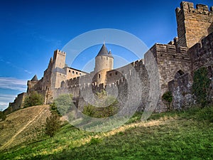 Carcassonne, walled medieval city, France photo