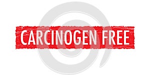 Carcinogen Free Stamp vector graphic, red color