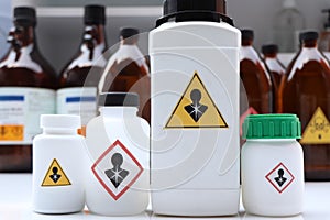 carcinogens symbol on bottle chemical ,warning symbol