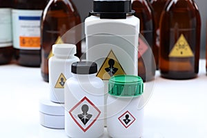 carcinogens symbol on bottle chemical ,warning symbol