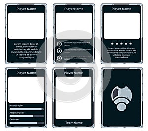 Futuristic Sci-Fi Trading Card Game Template Set