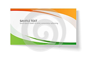 Card with abstract smooth wavy lines Orange and green stripes A bright creative element for the design of templates postcards