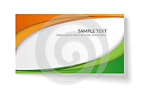 Card with abstract smooth wavy lines Orange and green stripes A bright creative element for the design of templates postcards