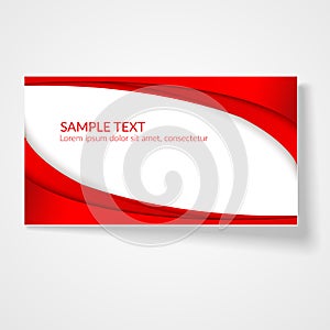 Card abstract wavy lines Red curved lines on a white background Creative element for the design of template banner poster heder