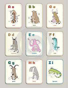 Card alphabet with animals part 1-2