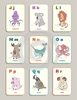 Card alphabet with animals part 2-1