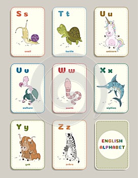 Card alphabet with animals part 3-2